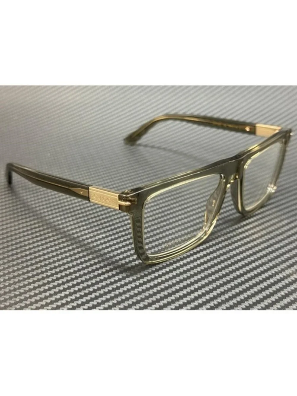 New Gucci Men Gray Transparent Eyeglasses 56-18-145